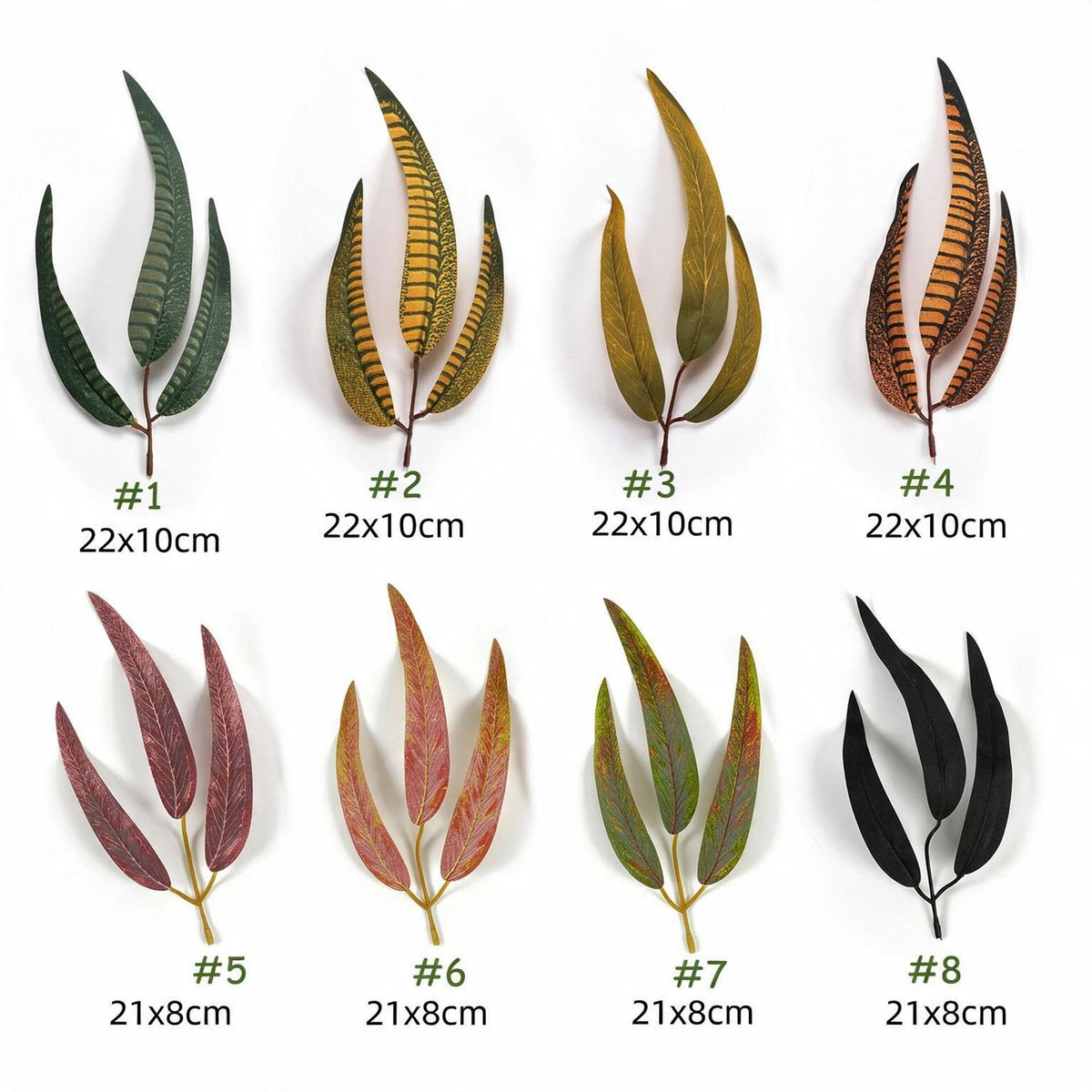 Feuilles de plume artificielles, lot de 10, 22 cm, pour décoration florale et événements