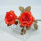 Bouquet de 3 roses artificielles en soie, 49 cm, réalistes, décor intemporel