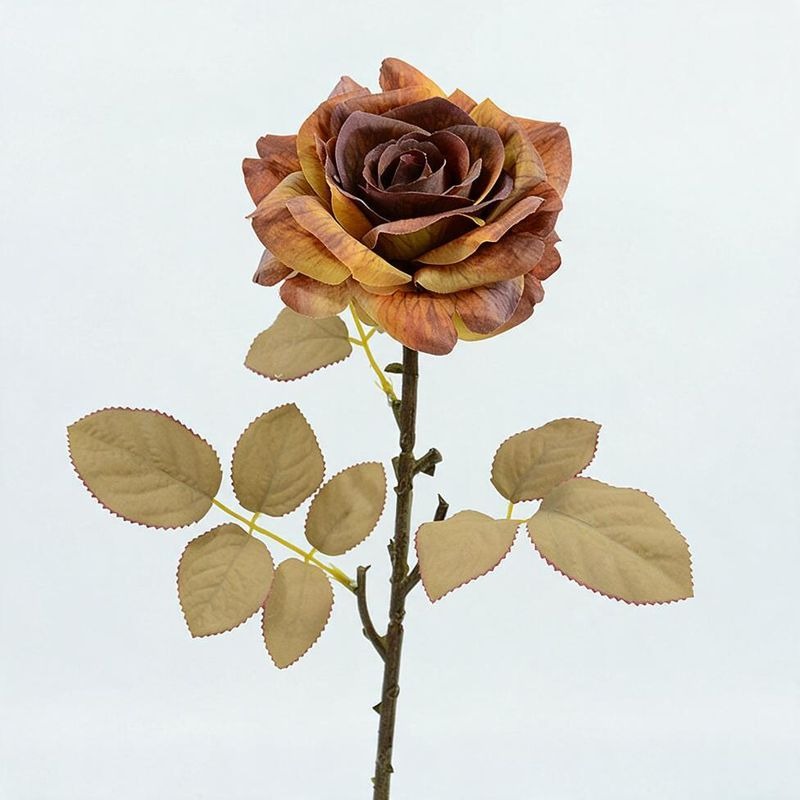 Bouquet de 3 roses artificielles en soie, 49 cm, réalistes, décor intemporel
