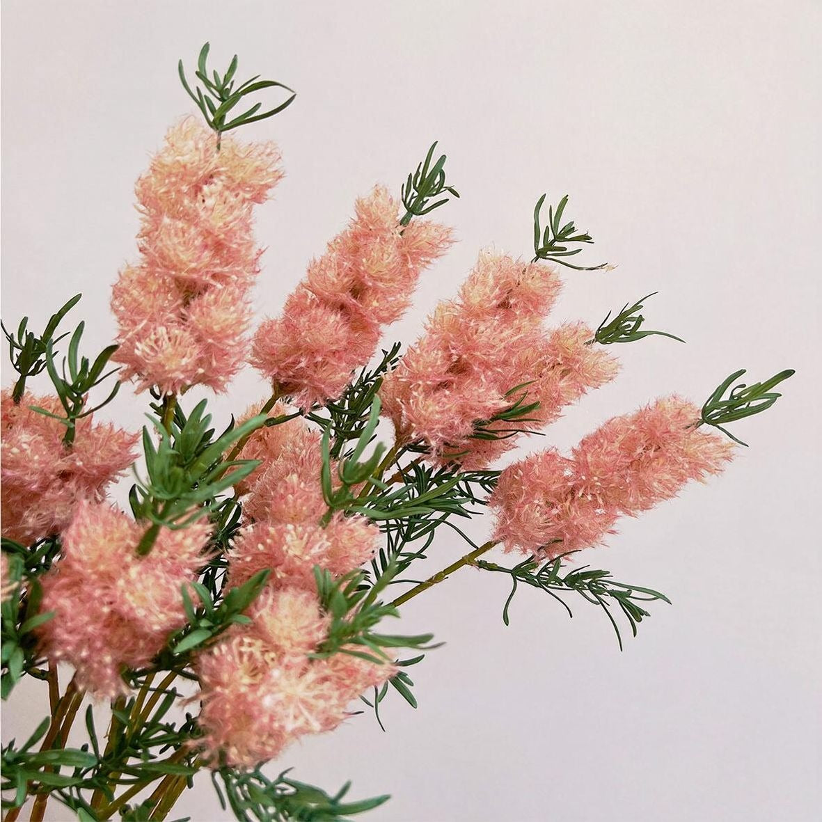 Fleur artificielle à tige unique avec feuilles duveteuses, 71 cm, 2 fleurs sauvages, décoration intérieure élégante