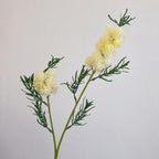 Fleur artificielle à tige unique avec feuilles duveteuses, 71 cm, 2 fleurs sauvages, décoration intérieure élégante