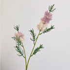 Fleur artificielle à tige unique avec feuilles duveteuses, 71 cm, 2 fleurs sauvages, décoration intérieure élégante