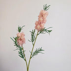 Fleur artificielle à tige unique avec feuilles duveteuses, 71 cm, 2 fleurs sauvages, décoration intérieure élégante