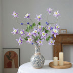 Clématite artificielle de 88 cm, bouquet de 9 fleurs en tissu soyeux, décoration d'intérieur style campagne