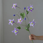 Clématite artificielle de 88 cm, bouquet de 9 fleurs en tissu soyeux, décoration d'intérieur style campagne