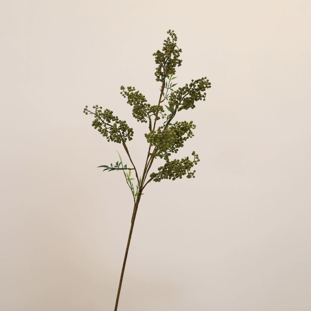 Branche artificielle de Nandina avec baies, décoration florale rustique, 80 cm, 7 grappes de fruits