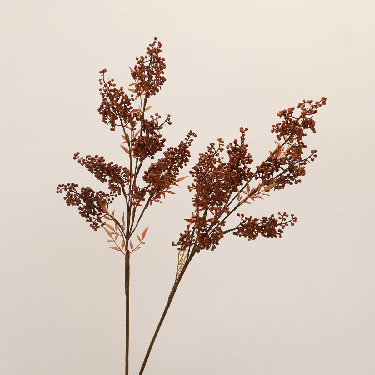 Branche artificielle de Nandina avec baies, décoration florale rustique, 80 cm, 7 grappes de fruits
