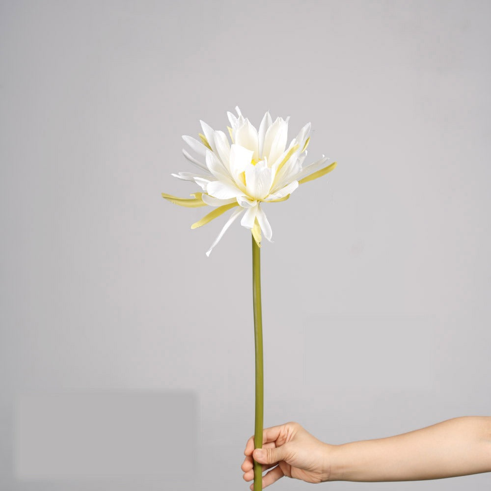Fleur artificielle unique de Reine de la Nuit, tige simple de 60 cm, en tissu de soie polyester, idéale pour mariages et décoration intérieure