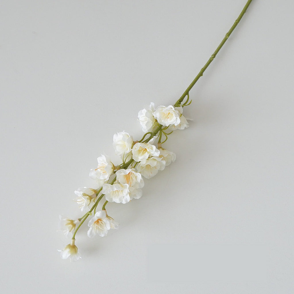 Fleur artificielle en tissu soyeux, 41 cm, tige unique avec muguet, delphinium et jacinthe, décoration intérieure et extérieure