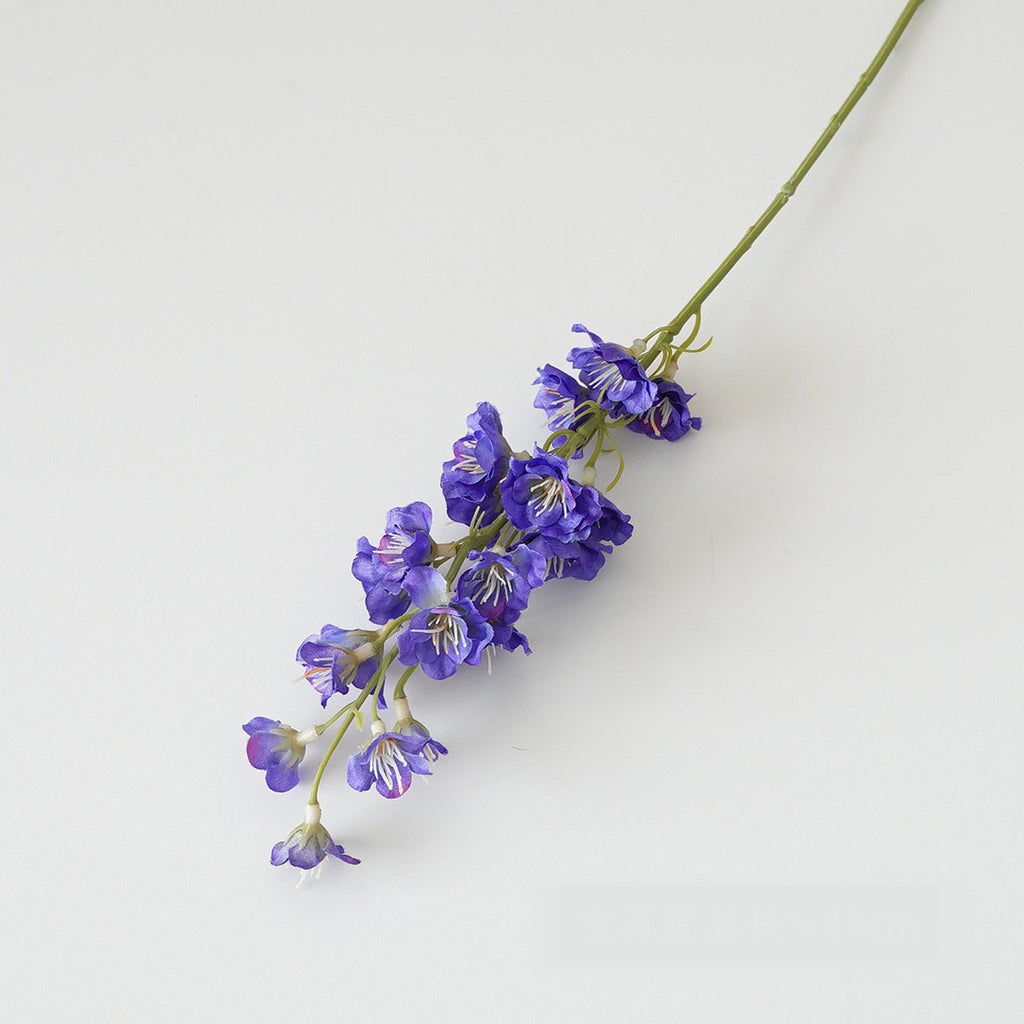 Fleur artificielle en tissu soyeux, 41 cm, tige unique avec muguet, delphinium et jacinthe, décoration intérieure et extérieure