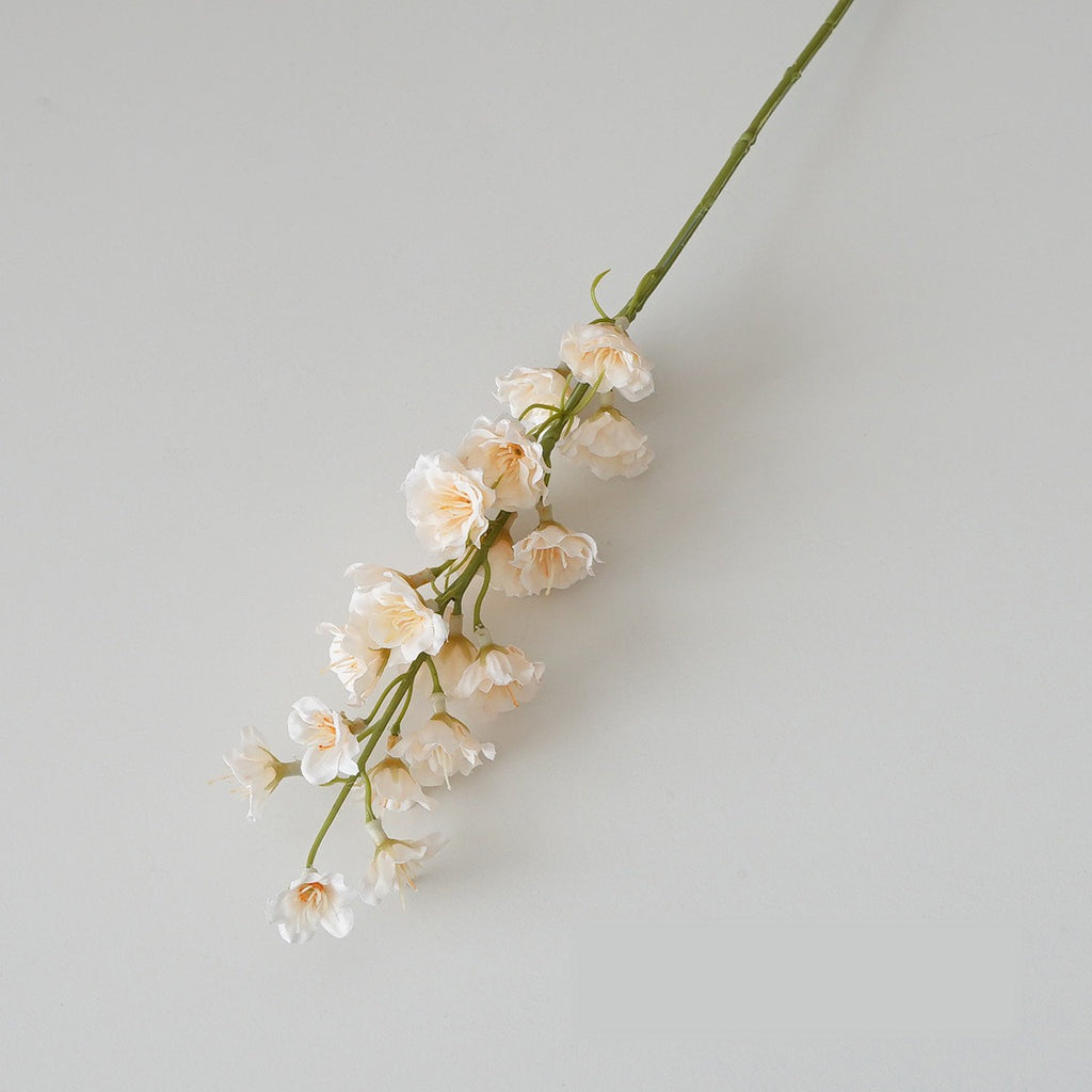 Fleur artificielle en tissu soyeux, 41 cm, tige unique avec muguet, delphinium et jacinthe, décoration intérieure et extérieure