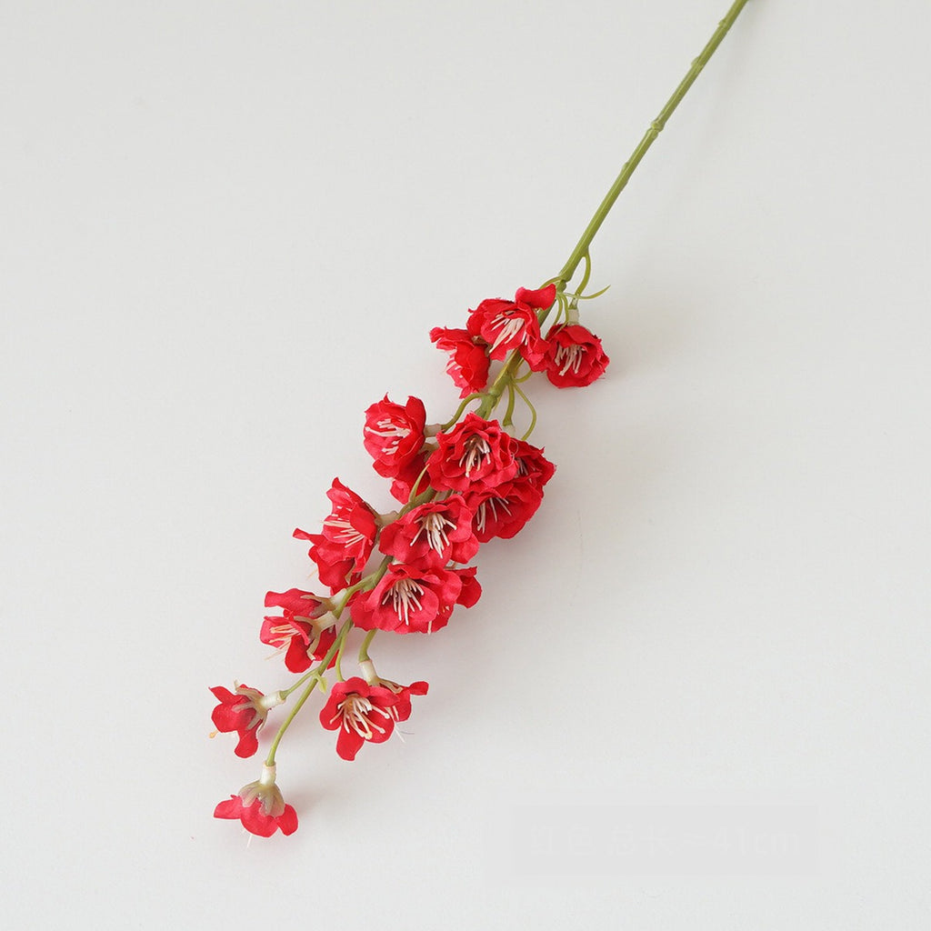 Fleur artificielle en tissu soyeux, 41 cm, tige unique avec muguet, delphinium et jacinthe, décoration intérieure et extérieure