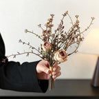 Bouquet de roses et eucalyptus artificiels 29 cm, décoration élégante pour mariage, intérieur et extérieur