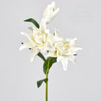 Lys double Phoenix artificiel, 80 cm avec 3 fleurs, décoration intérieure et mariage, style rétro et moderne