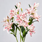 Lys double Phoenix artificiel, 80 cm avec 3 fleurs, décoration intérieure et mariage, style rétro et moderne