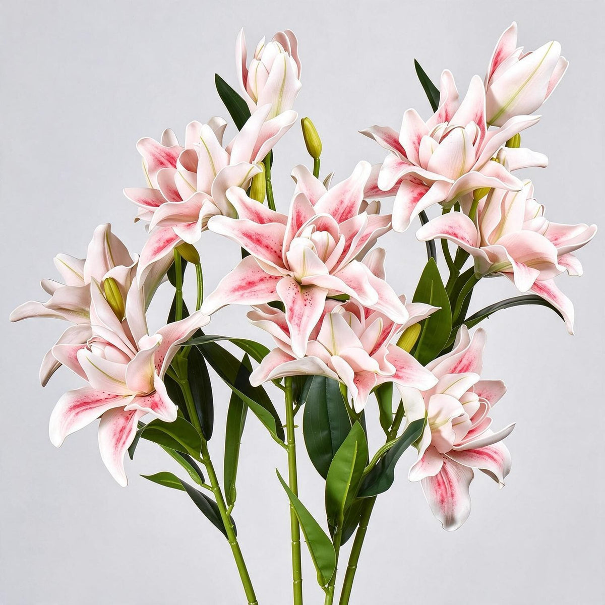 Lys double Phoenix artificiel, 80 cm avec 3 fleurs, décoration intérieure et mariage, style rétro et moderne