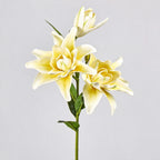 Lys double Phoenix artificiel, 80 cm avec 3 fleurs, décoration intérieure et mariage, style rétro et moderne
