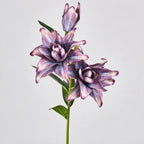 Lys double Phoenix artificiel, 80 cm avec 3 fleurs, décoration intérieure et mariage, style rétro et moderne