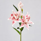 Lys double Phoenix artificiel, 80 cm avec 3 fleurs, décoration intérieure et mariage, style rétro et moderne