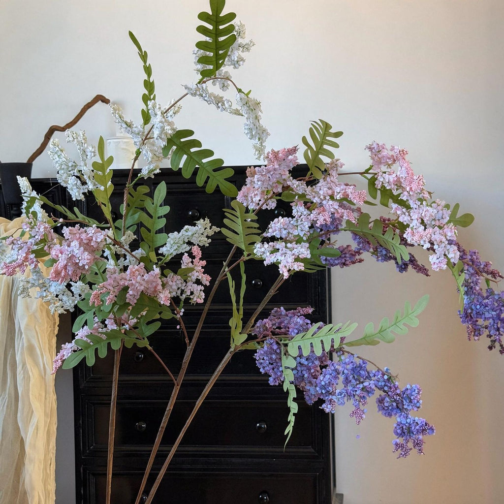 Branche artificielle de fleurs de sophora, tige unique 130 cm, décoration intérieure élégante, mariage et maison