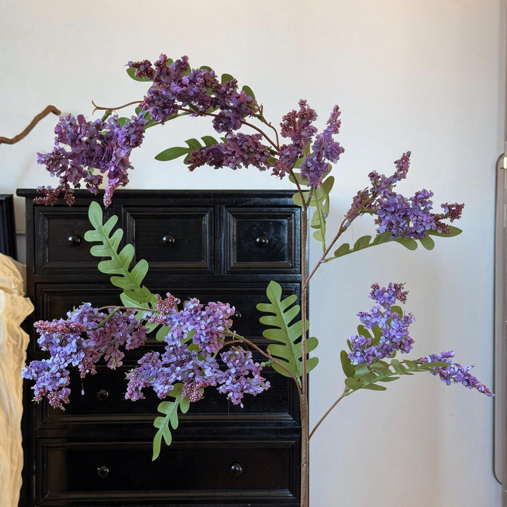 Branche artificielle de fleurs de sophora, tige unique 130 cm, décoration intérieure élégante, mariage et maison