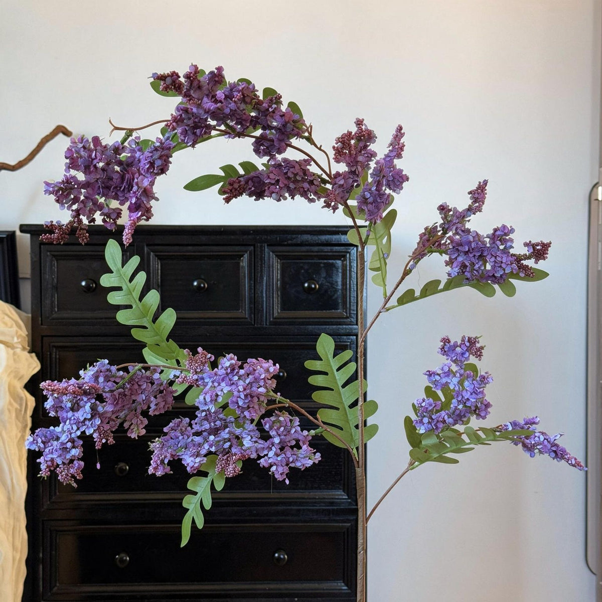 Branche artificielle de fleurs de sophora, tige unique 130 cm, décoration intérieure élégante, mariage et maison