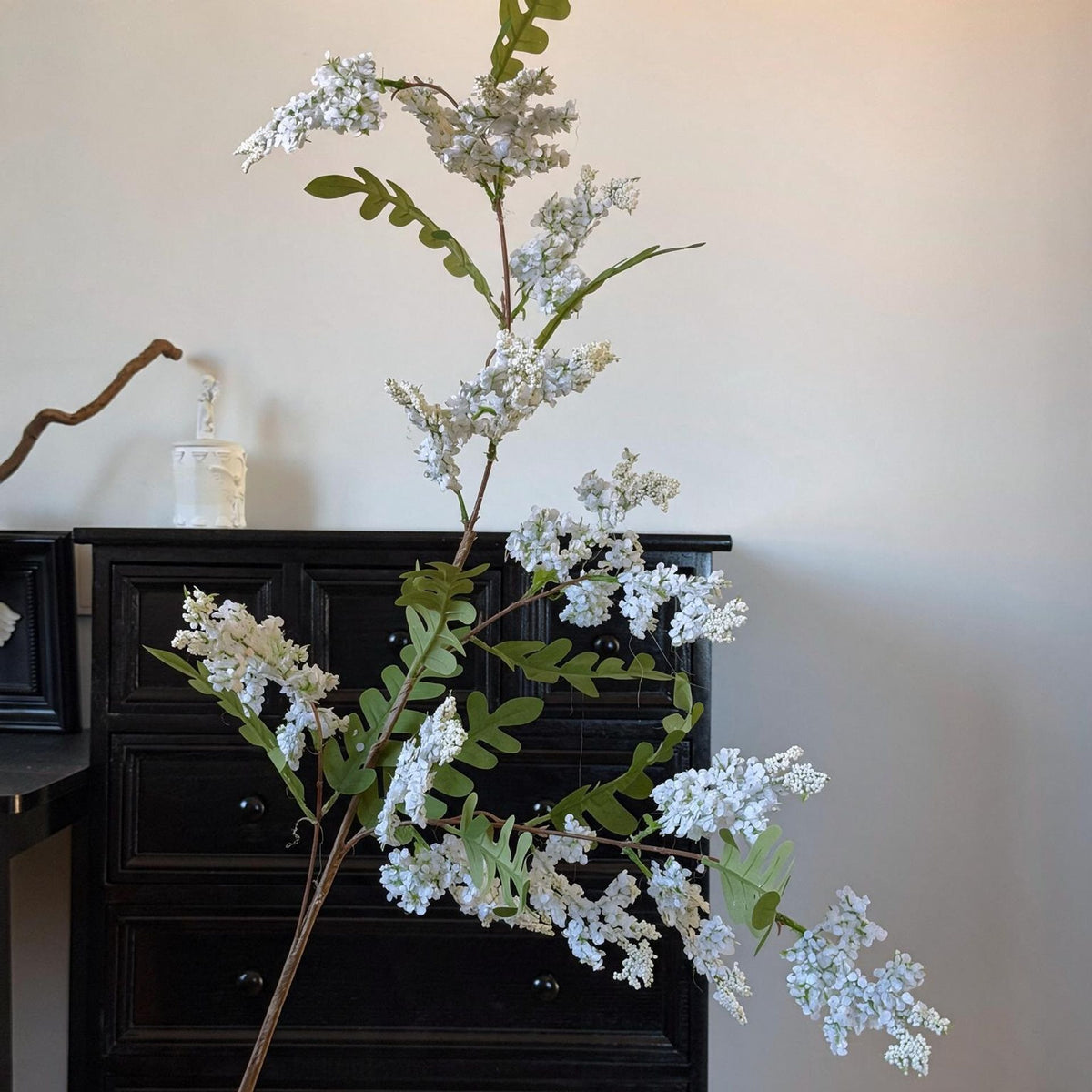Branche artificielle de fleurs de sophora, tige unique 130 cm, décoration intérieure élégante, mariage et maison