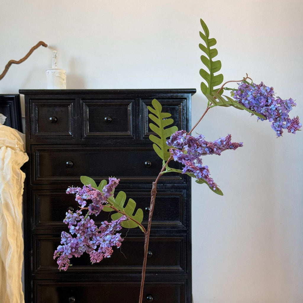 Branche artificielle de fleurs de sophora, tige unique 130 cm, décoration intérieure élégante, mariage et maison