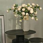 Fleurs artificielles en polyester, rosier thé à 3 têtes, 52 cm, pour décoration intérieure
