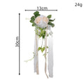 Fleur artificielle pour mariage, brin unique avec roses et eucalyptus, décoration de chaise ou rideau, 30 cm