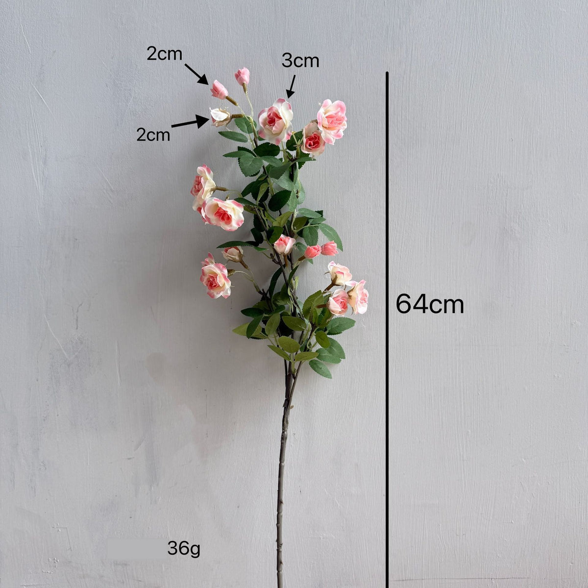 Bouquet de roses miniatures artificielles en soie, 18 fleurs, 64 cm, décoration élégante salon table mariage