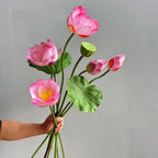 Fleur artificielle Lotus, tige unique, 80 cm, tissu de soie, pour décoration intérieure et extérieure