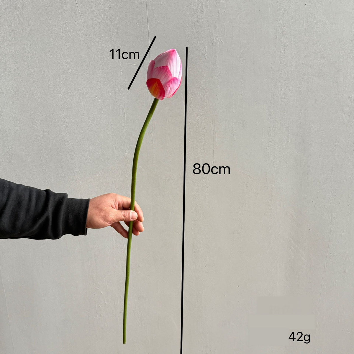 Fleur artificielle Lotus, tige unique, 80 cm, tissu de soie, pour décoration intérieure et extérieure