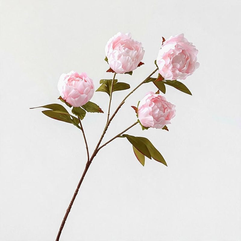 Bouquet de pivoines artificielles en soie, 4 fleurs, 73 cm, décoration élégante pour mariage, intérieur et extérieur