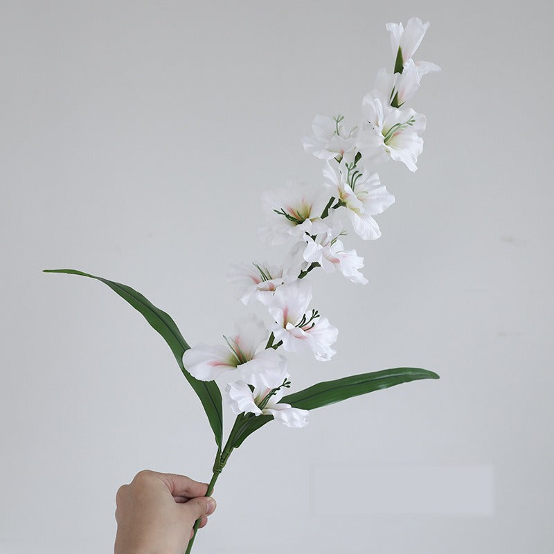 Fleur artificielle Glaïeul, tige unique avec 12 fleurs, 86 cm, tissu soyeux, pour mariages et décoration intérieure