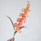 Fleur artificielle Glaïeul, tige unique avec 12 fleurs, 86 cm, tissu soyeux, pour mariages et décoration intérieure