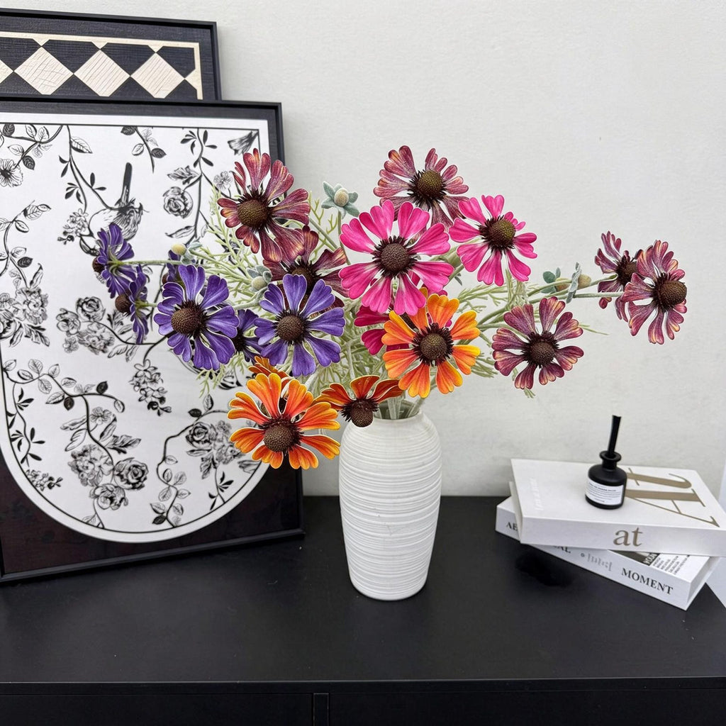 Bouquet artificiel chrysanthème 3 têtes, haut. 59 cm, décor élégant salon mariage extérieur