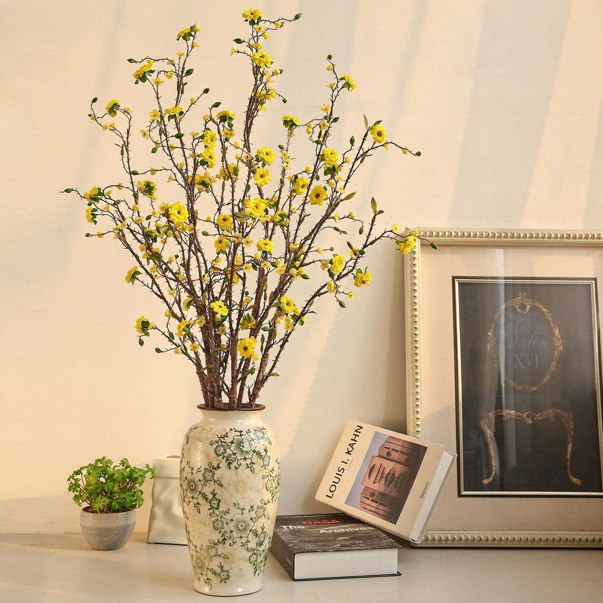 Fleur artificielle en polyester soyeux, tige unique avec 8 fleurs de bougainvillée, 91 cm, décoration intérieure