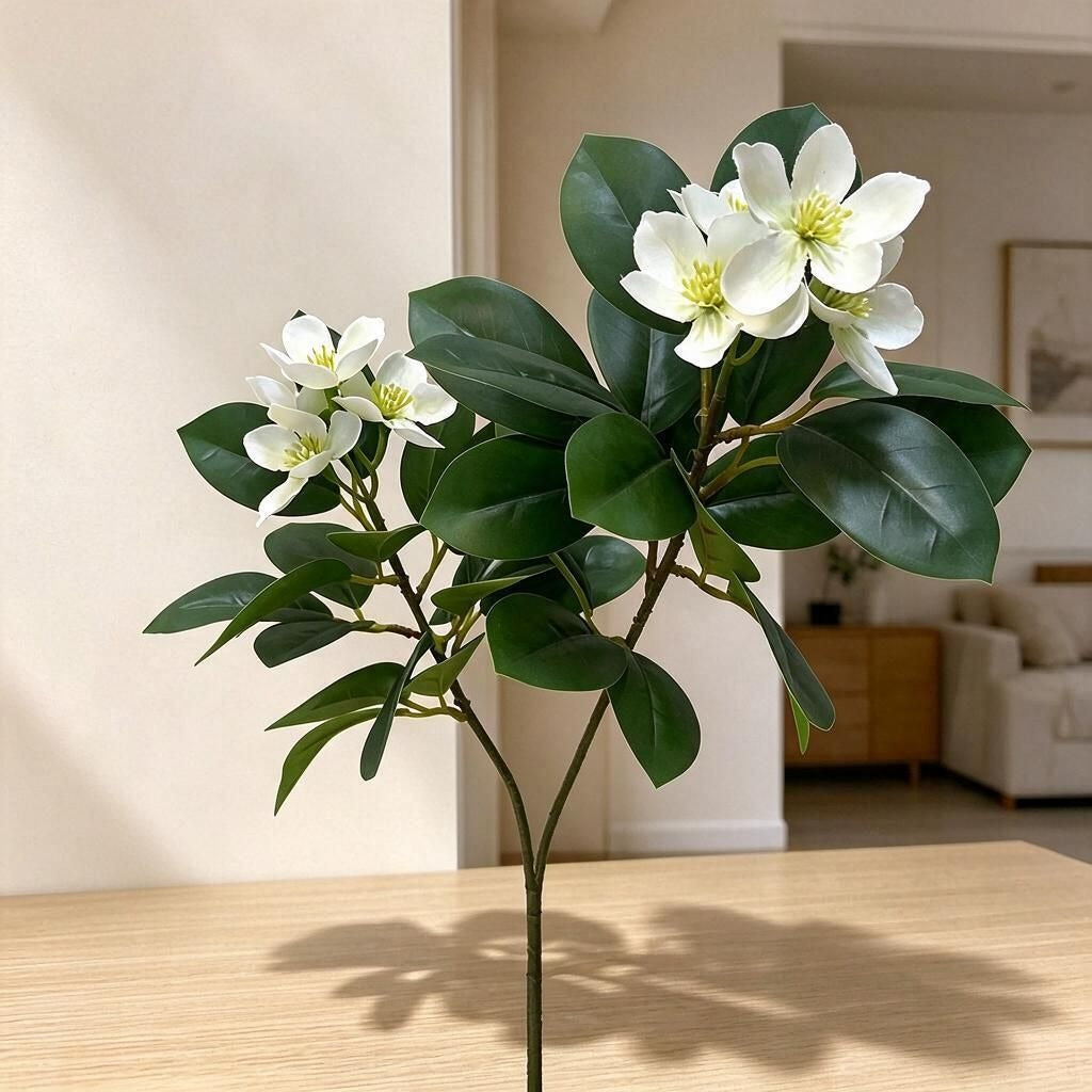 Fleurs artificielles de camélia, prunier, azalée et pêcher, bouquet de 62 cm, décoration intérieure
