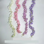 Guirlande de glycine artificielle en tissu soyeux, 150 cm de long, 168 fleurs, pour mariage, décoration intérieure et extérieure