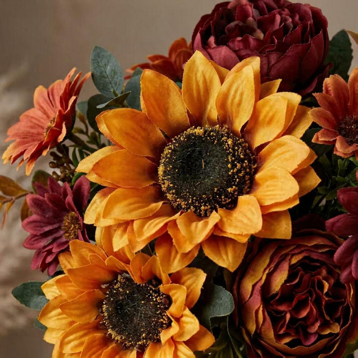 Bouquet de tournesols artificiels, 6 fleurs, 32 cm, décoration intérieure, mariage, ins moderne