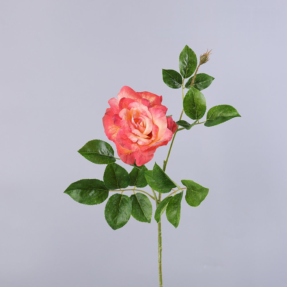 Rose artificielle en tissu soyeux, tige unique, 65 cm, décoration intérieure et extérieure