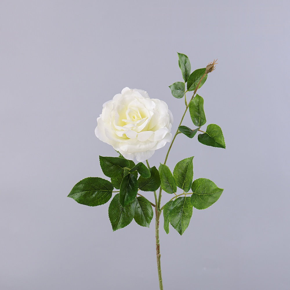Rose artificielle en tissu soyeux, tige unique, 65 cm, décoration intérieure et extérieure