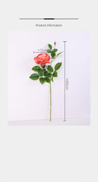 Rose artificielle en tissu soyeux, tige unique, 65 cm, décoration intérieure et extérieure