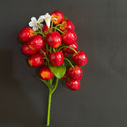 Bouquet de fraises artificielles 19 fruits, 28 cm, décoration intérieurs mariages cadeaux