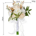 Bouquet de roses artificielles, 7 fleurs, 29 cm, idéal pour mariages et décoration intérieure