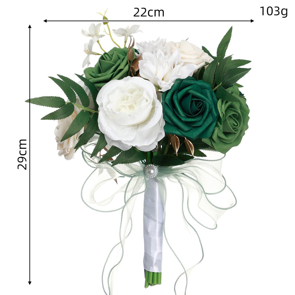 Bouquet de roses artificielles, 7 fleurs, 29 cm, idéal pour mariages et décoration intérieure