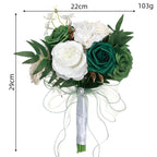 Bouquet de roses artificielles, 7 fleurs, 29 cm, idéal pour mariages et décoration intérieure
