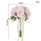 Bouquet de roses et gypsophile artificiel, 27,5 cm, idéal pour les mariages