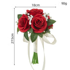 Bouquet de roses et gypsophile artificiel, 27,5 cm, idéal pour les mariages